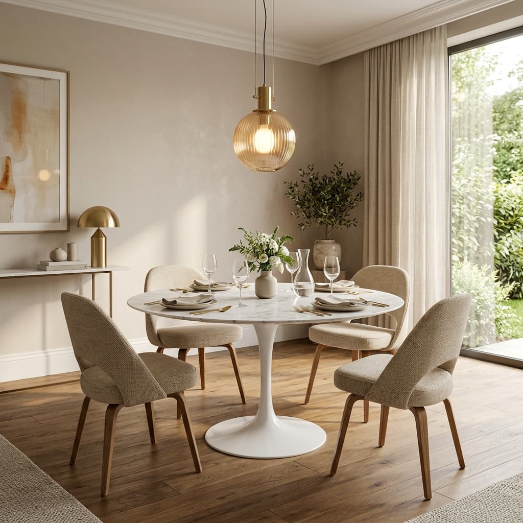 Mesa de Jantar Saarinen Oval Mármore